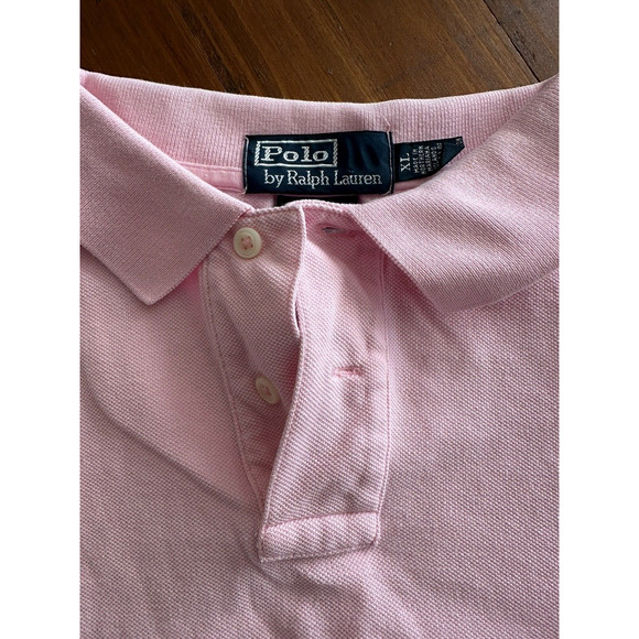 Ralph Lauren Polo Golf Shirt Custom Fit Mens XL Pink w/Teal Pony Short Sleeve - Picture 6 of 13